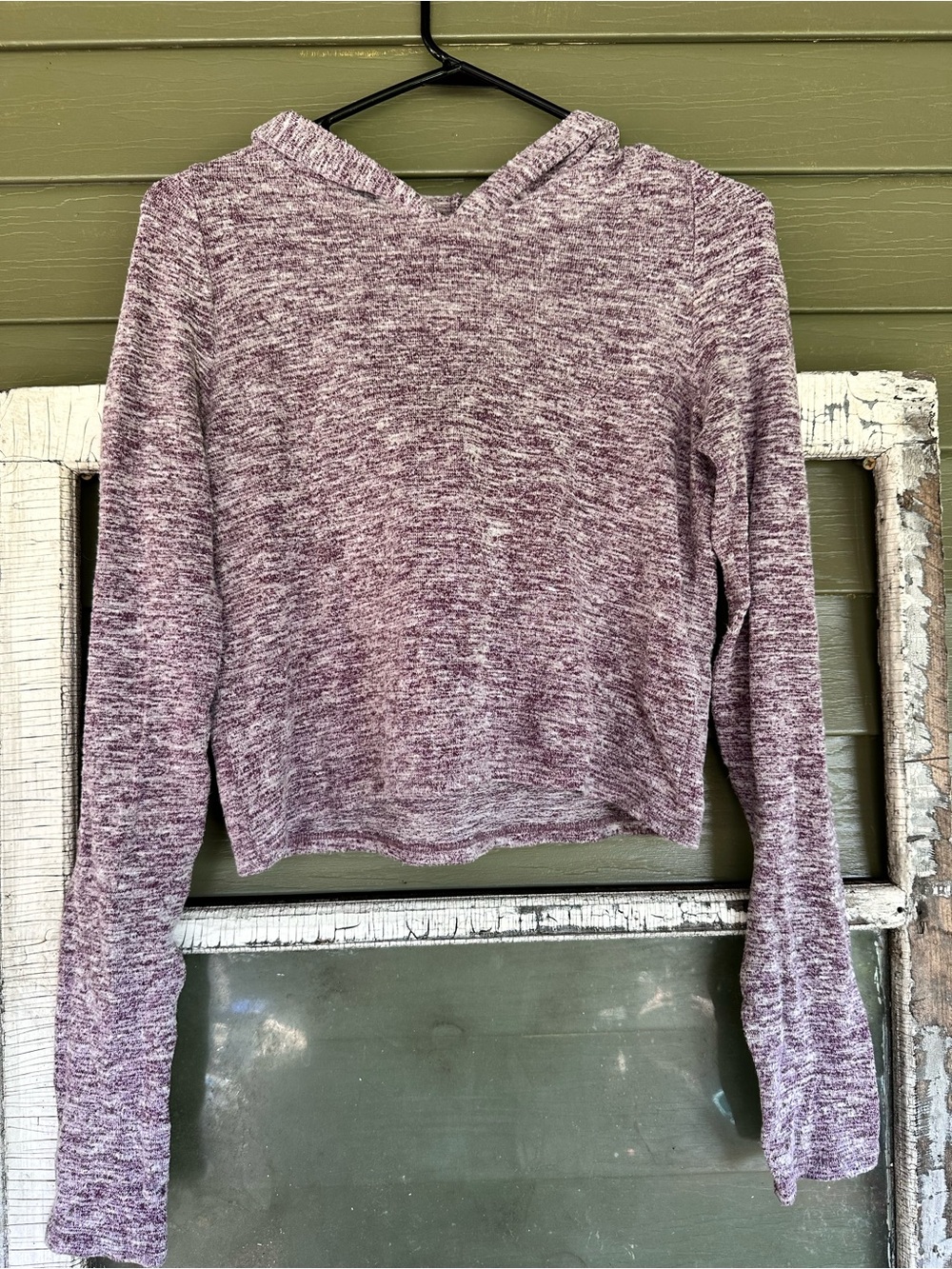 Source Unknown Marled Mauve Cropped Hoodie